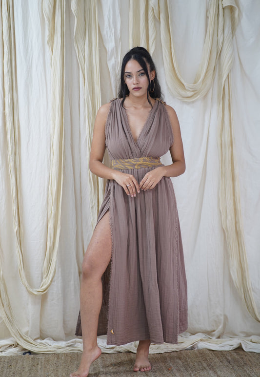 Ethnic Boho Muslin Maxi Dress