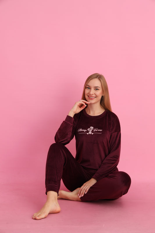 French Velvet Women's Pajama Set – Always Forever Model