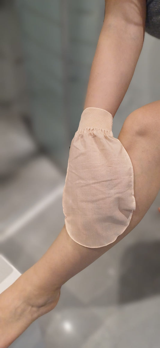 Lorenzella Natural Silk Body Mitt – Deluxe Exfoliating Glove | One Size